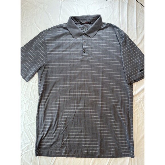 Nike Dri-Fit Tiger Woods Collection Golf Polo Men’s‎ XL 90s Y2K Gray TW Stripe - Picture 1 of 7